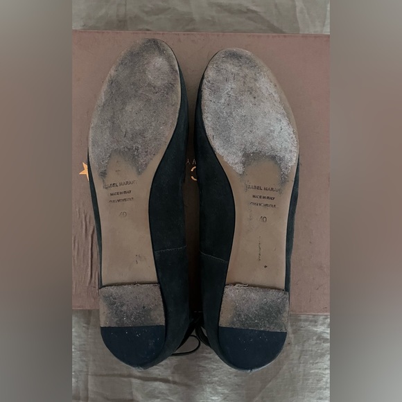 Vintage suede ballet shoes with sheep's wool inside - Picture 4 of 4